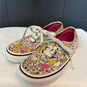 Vans Kids Sneakers - Cartoon Print with Pink and Yellow